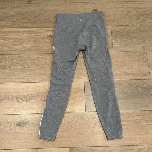 ATHLETA Heathered‎ Gray White Mesh Chaturanga Active Workout Gym Leggings Size S - Picture 3 of 11